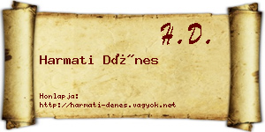 Harmati Dénes névjegykártya